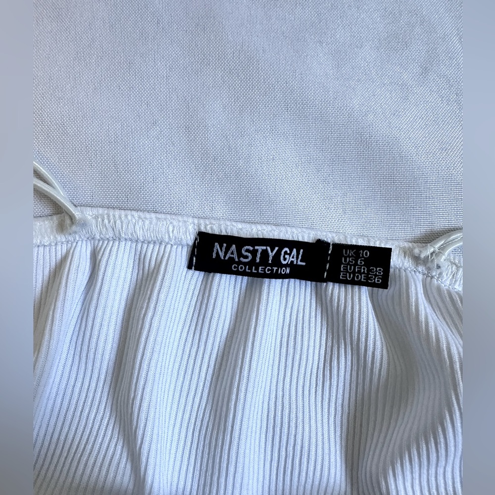 NASTY GAL White Ribbed Tank Crop Top - Picture 4 of 4
